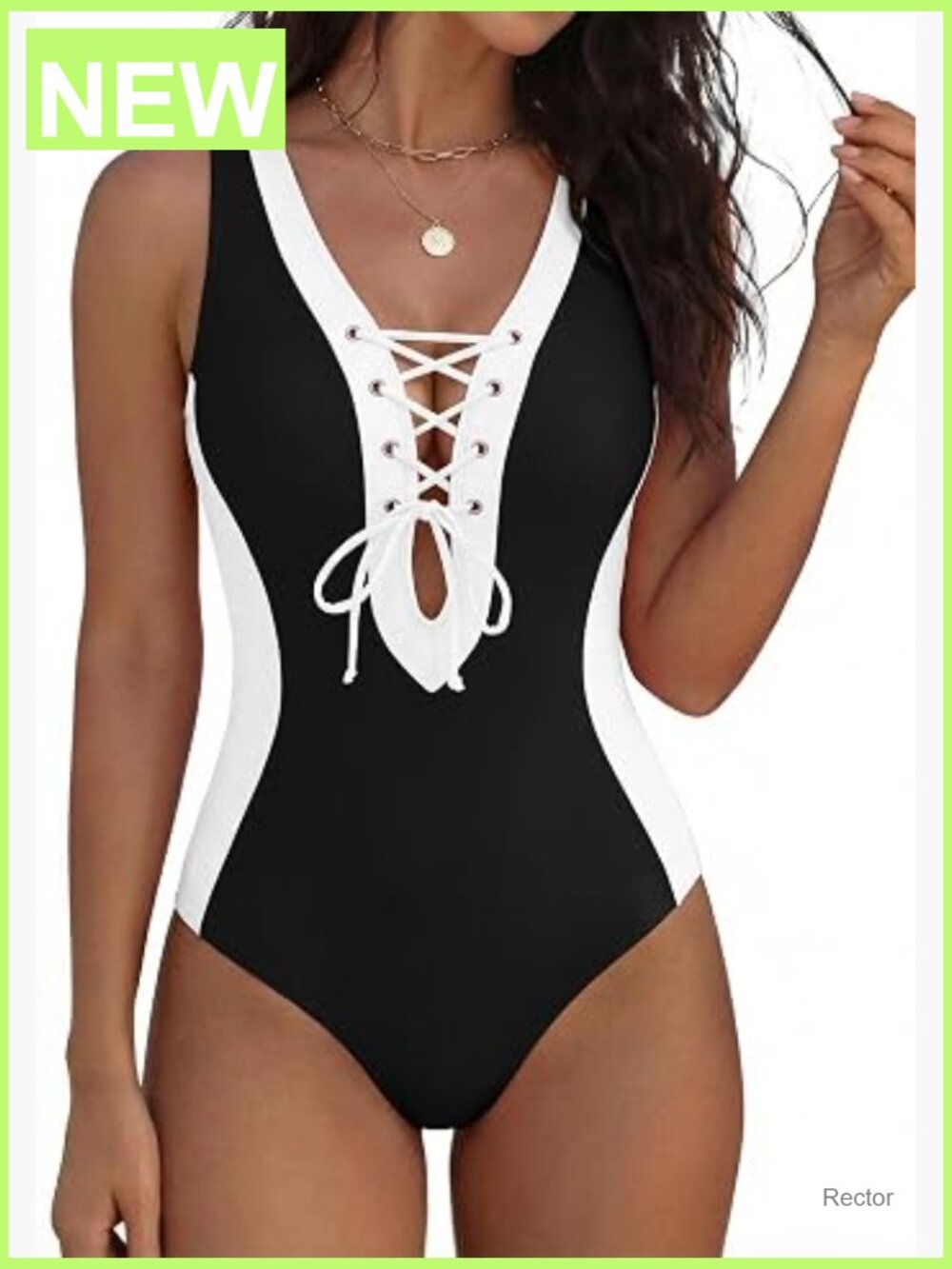 Sexy One Piece Swimsuit Tummy Control Slimming Bathing Suit V-Neck